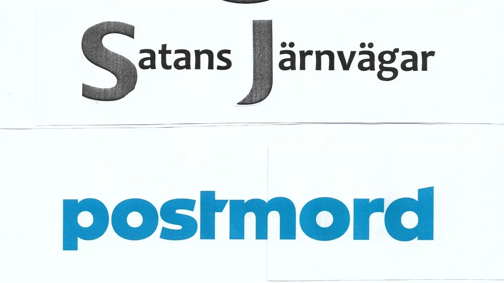 Då: tre kronjuveler i den statliga verkskronan: SJ, Postverket och Televerket.

Nu: tåg som inte går som de ska, post som delas ut varannan dag och telefonlinjer som monteras ned. Hur kunde det gå så galet?

Dags att döpa om bolagen? Förslag till nya loggor bifogas!