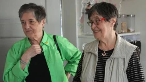 Tvillingsystrarna Falk som blev årets eldjsälar i Gällivare. Inga-Maj Falk och Ann-Marie Falk,