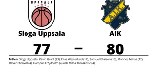 Sloga Uppsala föll knappt mot AIK på hemmaplan