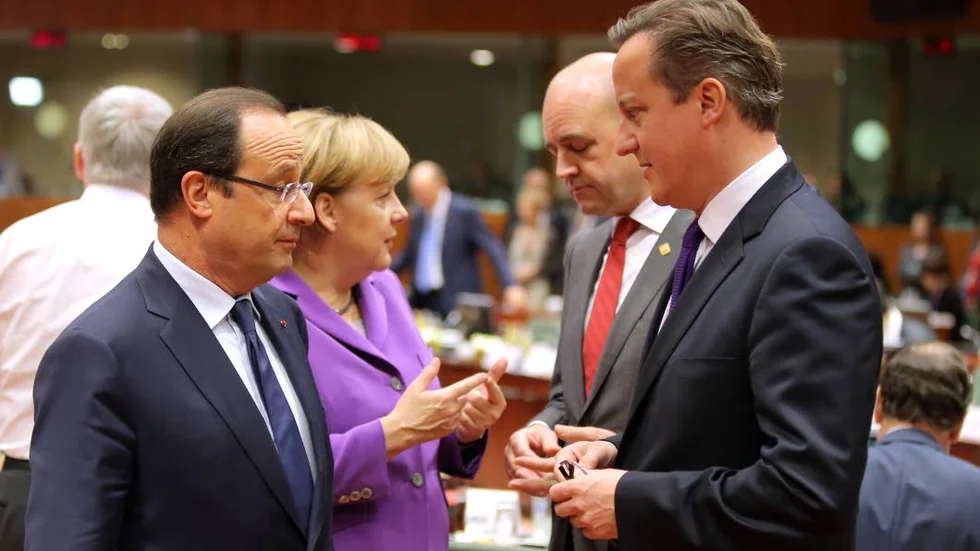 Resultatet av förra veckans EU-toppmöte i Bryssel var skralt. Fr v Frankrikes Francois Hollande, Tysklands Angela Merkel, Sveriges Fredrik Reinfeldt och Sorbritanniens David Cameron.?Foto: Michel Euler/SCANPIX