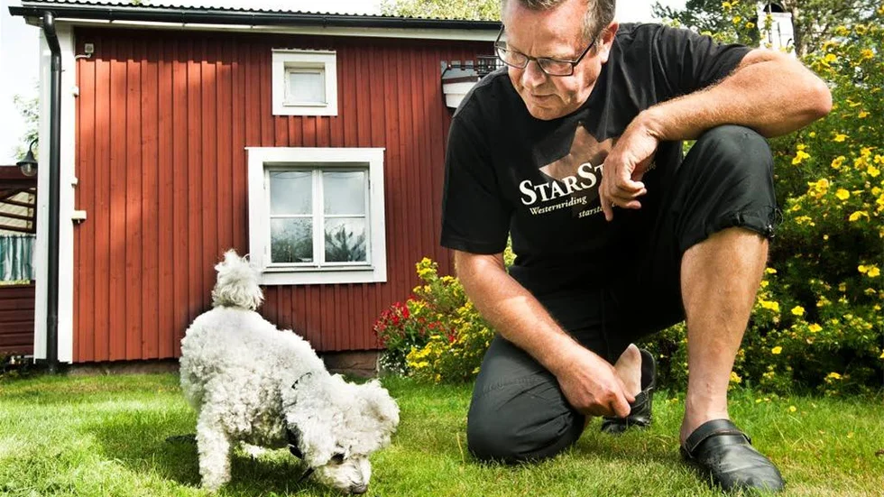 Rocky skällde vilt - ute på gräsmattan hittade Jan-Erik Hagnelöv orsaken.