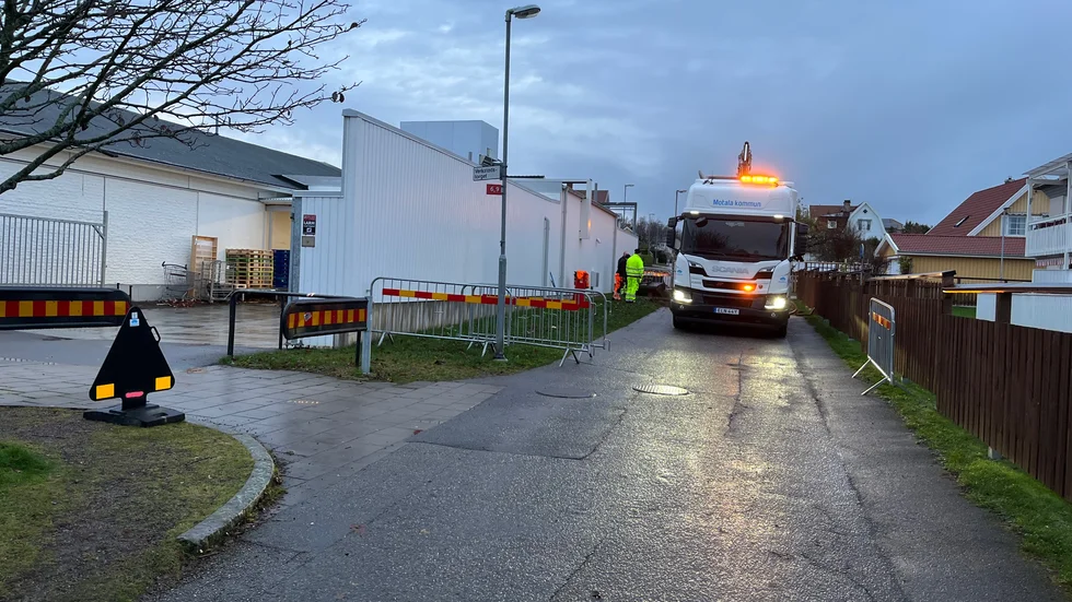 Vattenläcka i Motala.