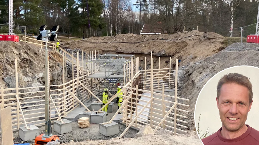 Torbjörn Arvidsson på Trafikverket säger att brobygget, eller rättare sagt gångtunnelbygget, går framåt i Strängstorp. 