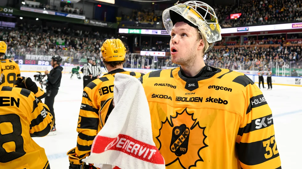 Skellefteås målvakt Linus Söderström tvingas lämna återbud till Tre Kronor. Arkivbild.