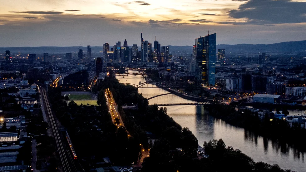 Bankdistriktet i Frankfurt, där Europeiska centralbanken har sitt säte. Arkivbild.