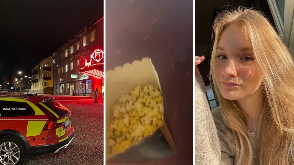 På lördagen fick Alma Lundqvist tillsammans med andra biobesökare utrymma biografen efter en brand i en popcornmaskin.