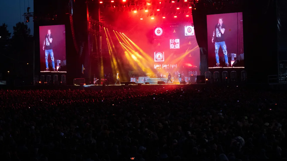 Guns N' Roses, med Axl Rose och Slash, uppträdde på Sweden Rock Festival 2022. Arkivbild.