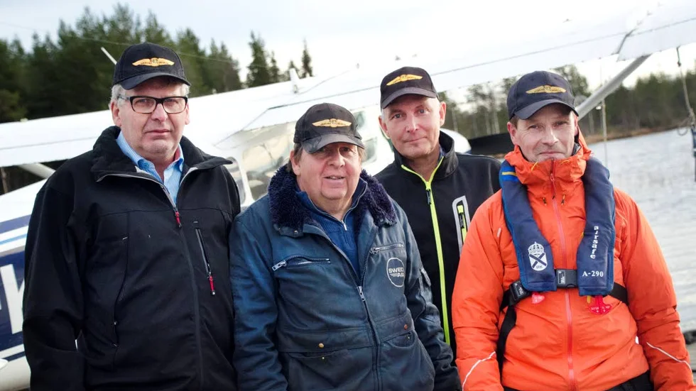 FLYGINSATSGRUPPEN. Karl-Åke Åneskog, Kalle Stålnacke, Stefan Nieminen och Robert Nilsson.