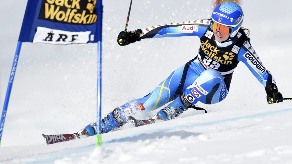 ÅRE 20140306
Sveriges Ylva Stålnacke under första åket av damernas storslalom i världscupen i Åre på torsdagen.
Foto Pontus Lundahl / TT / kod 10050