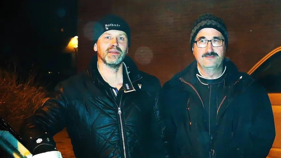 Vinnarna av NMS-Svängen Thomas Lahti och kartläsaren Tomas Wikström, NMS Boden.