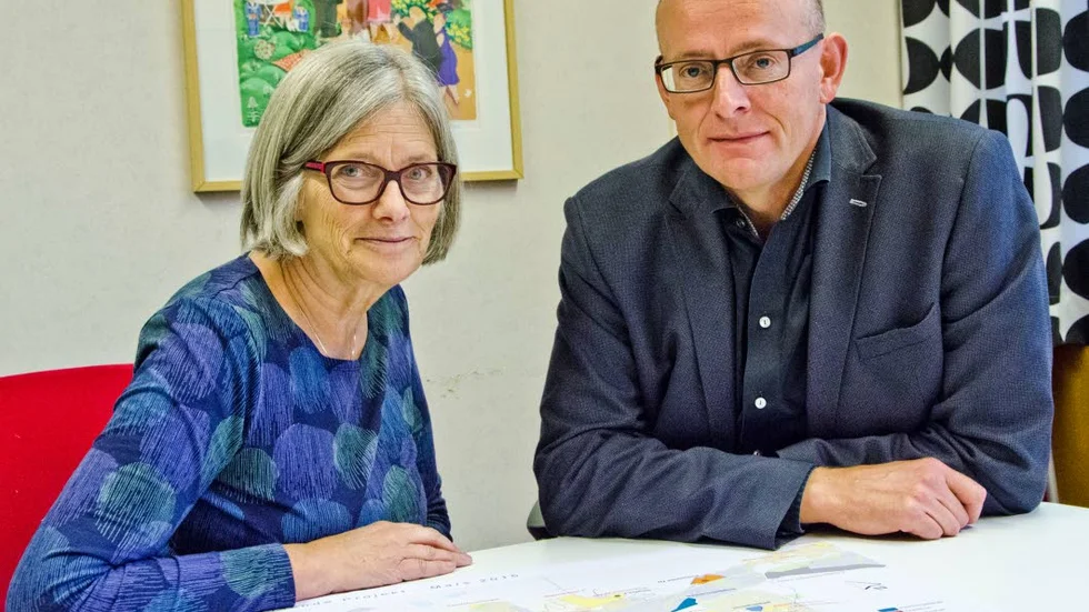 Eva Ekelund, mark- och exploateringschef, och Lars Bäckström, kommunstrateg, har precis påbörjat arbetet med ett bostadsförsörjningsprogram för Kiruna centralort.