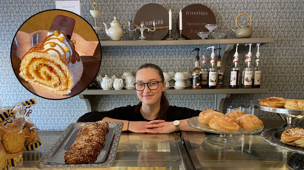 Inför kungabesöket ska konditor Julia Åhlfeldt baka 300 kungabakelser. "Vi har satsat på lokala råvaror", berättar hon.