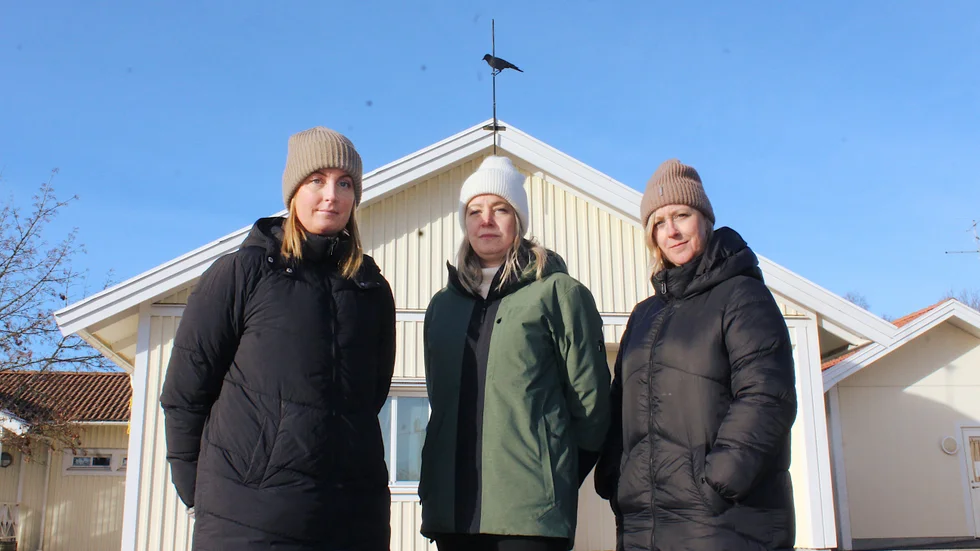 Caroline Lindqvist, Elin Johansson och Jessica Björk vid Näktergalens skola i Västervik.