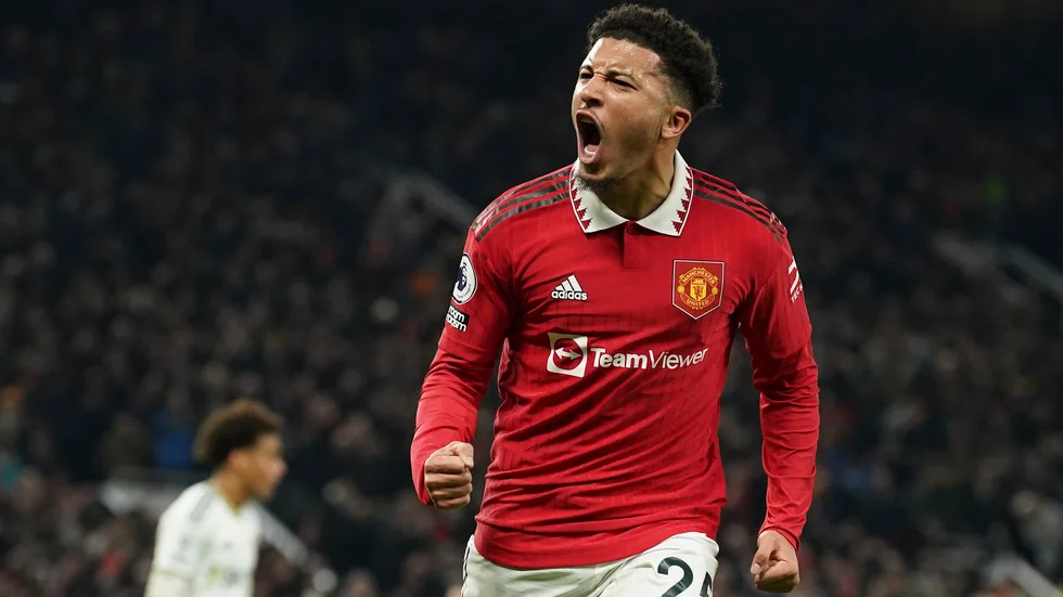 Jadon Sancho räddade en poäng åt Manchester United när han kvitterade till 2–2.