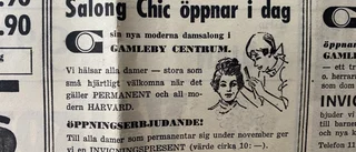 Se tidningsklipp och annonser från jubileet: Specialerbjudanden, kafé med fransk trottoarservering, kolgrill