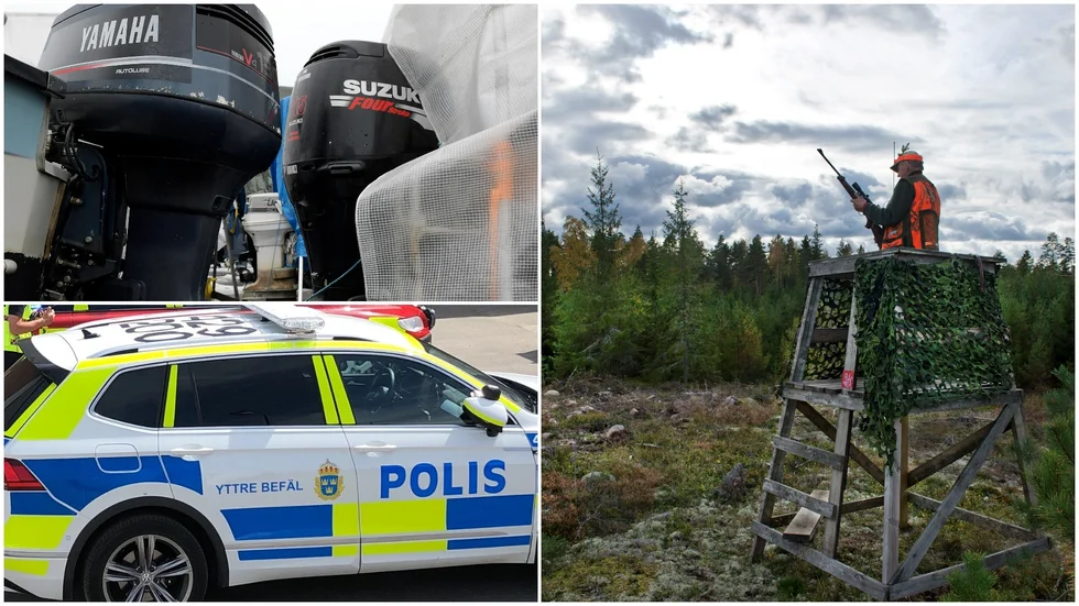 Jägaren slog larm efter att ha upptäckt en springande man med en båtmotor under armen.