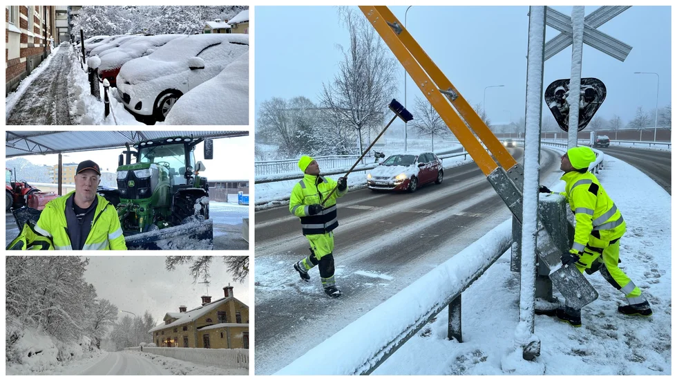 Snöovädret över Östergötland ställer till problem i trafiken. 