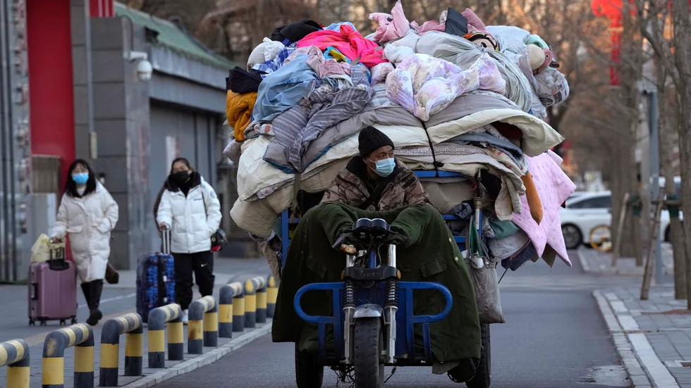 En varutransport i Peking. Arkivbild.