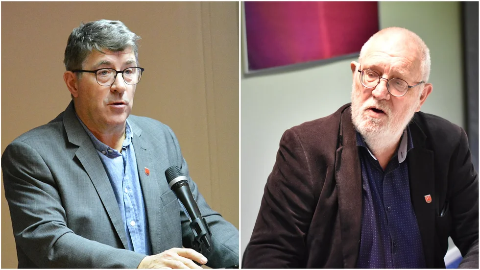 Mikael Abrahamsson (S) och Lennart Gustavsson (V) var flitigt i elden under budgetdebatten i Malå. Bilden är ett kollage från tidigare kommunfullmäktige.