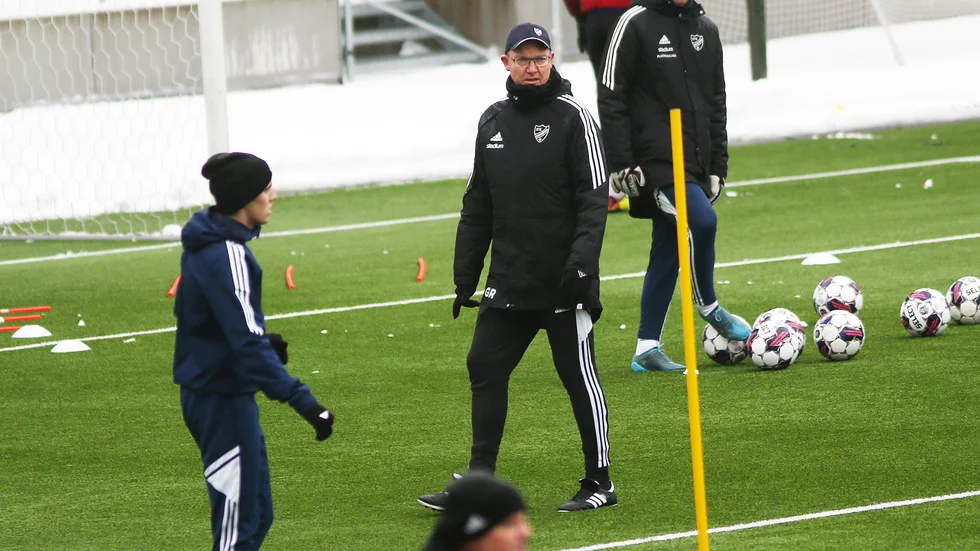 Glen Riddersholm på lördagens IFK-träning.