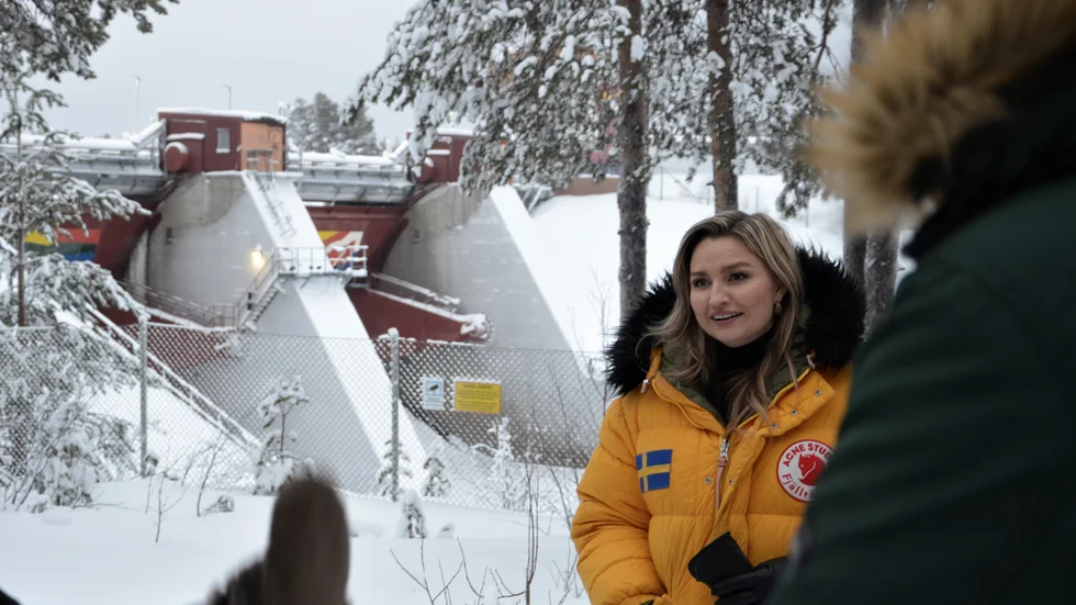 Ebba Busch berättade att hon verkligen gillar vattenkraften som hon ser som absolut nödvändig för Sveriges elförsörjning.