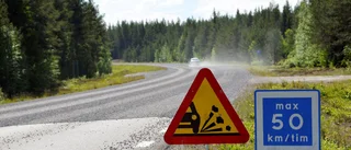 Bilarna skadades i vägarbetet