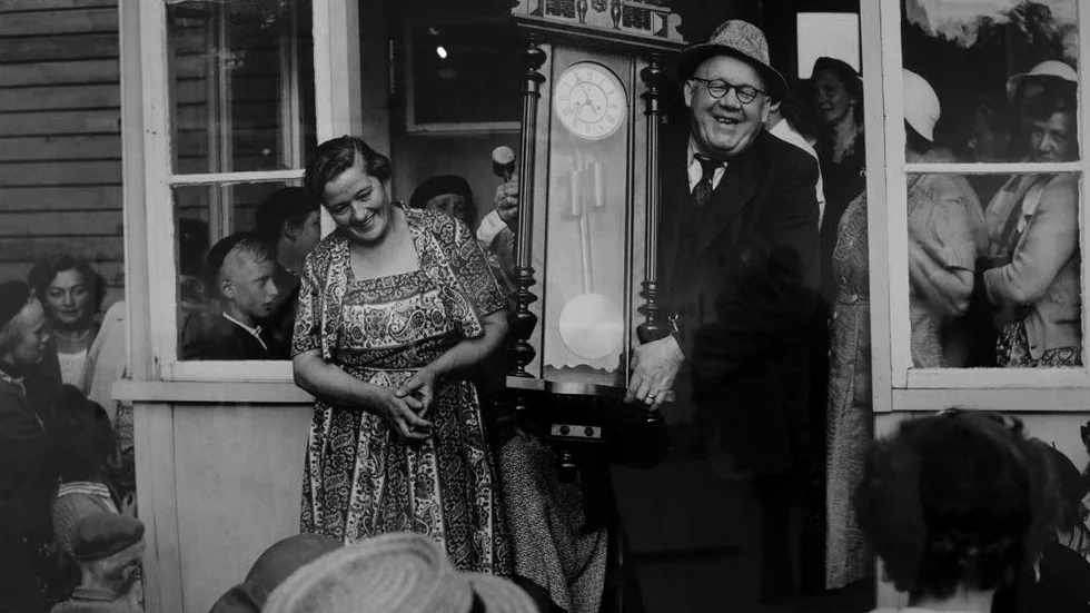 Auktion i Holmsund, Umeå kommun, 1954.