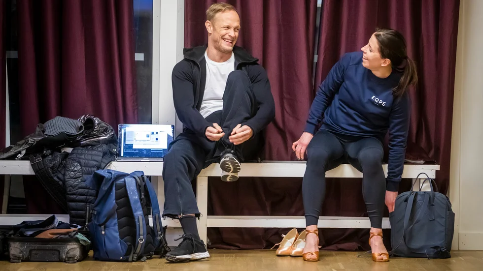 Charlotte Kalla och Tobias Karlsson har tränat ihop under de senaste 16 veckorna och det har varit ett hårt schema med två pass om dagen. 