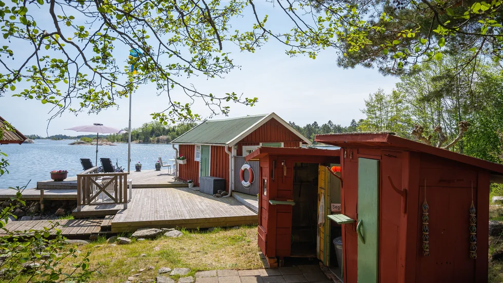 Fiskeboden på Hertigö bedöms vara från 1800-talet. 