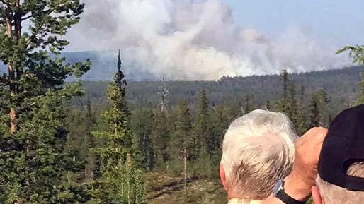 Det brinner i Reivoreservatet i Arvidsjaur.
