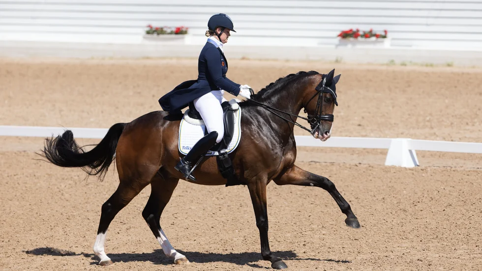 Malin Wahlkamp Nilsson och Valbonne kom tvåa bakom Patrik Kittel i Nations Cup-dressyren i Falsterbo.