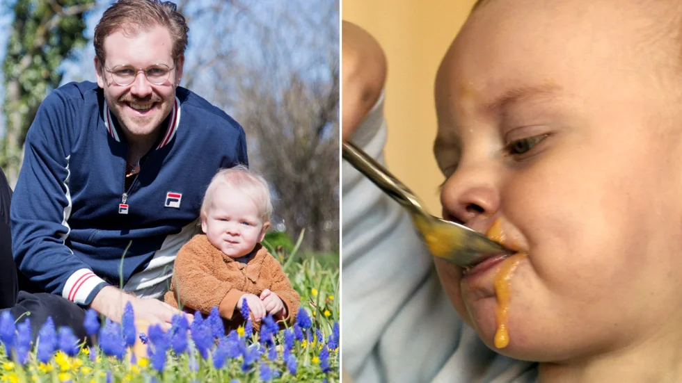 Erik Daun och sonen Björn till vänster. Till höger en annan hungrig rackare.