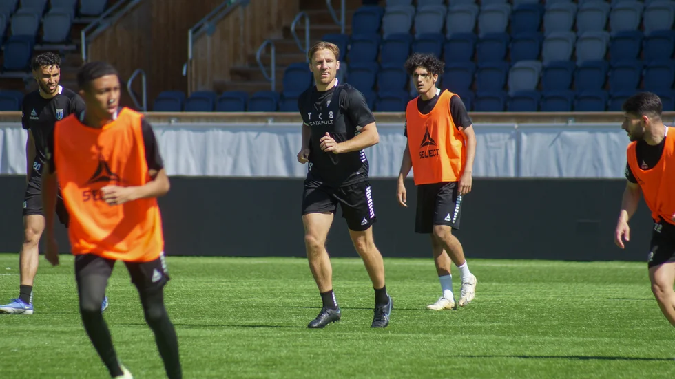 Daniel Stensson under fredagens träning på Studenternas.