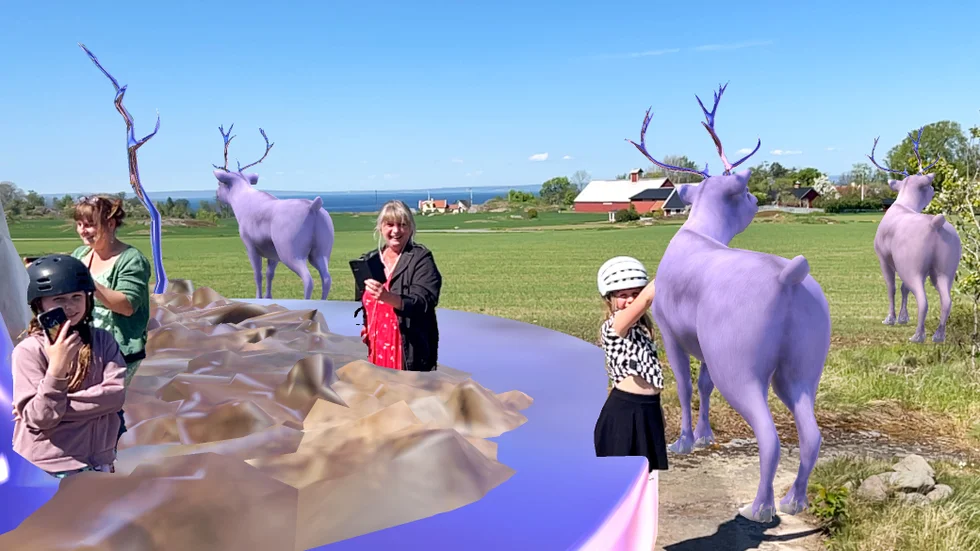 Den virtuella utställning ”Vävda Rum” hade idag vernissage runt om i landet och länet, bland annat i Hästholmen.