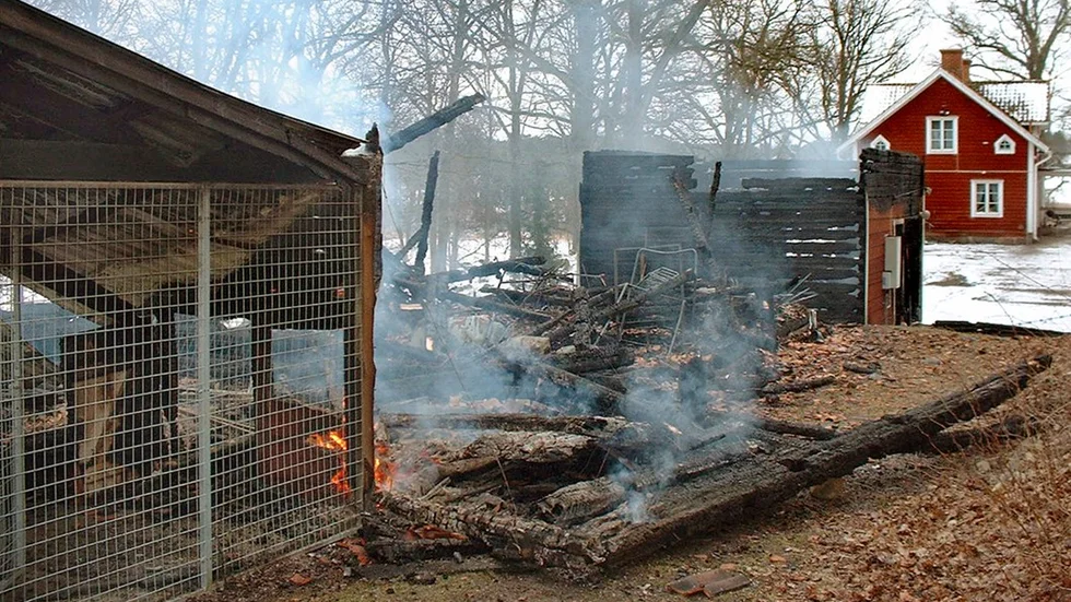 Östgötapolisens anläggning för träning av polishundar vid Viggebyholm var en av brandplatserna.Bild: TORBJÖRN LINDQVIST