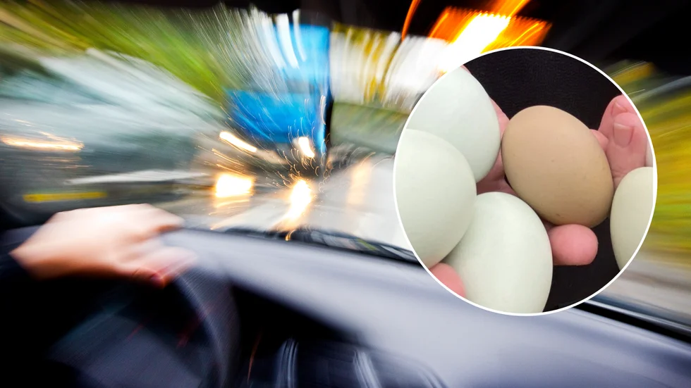 Polisen påträffade en bil som stämde överens med anmälan, men hittade vare sig ägg eller äggkartonger i bilen. Äggen på bilden har inget med artikeln att göra.