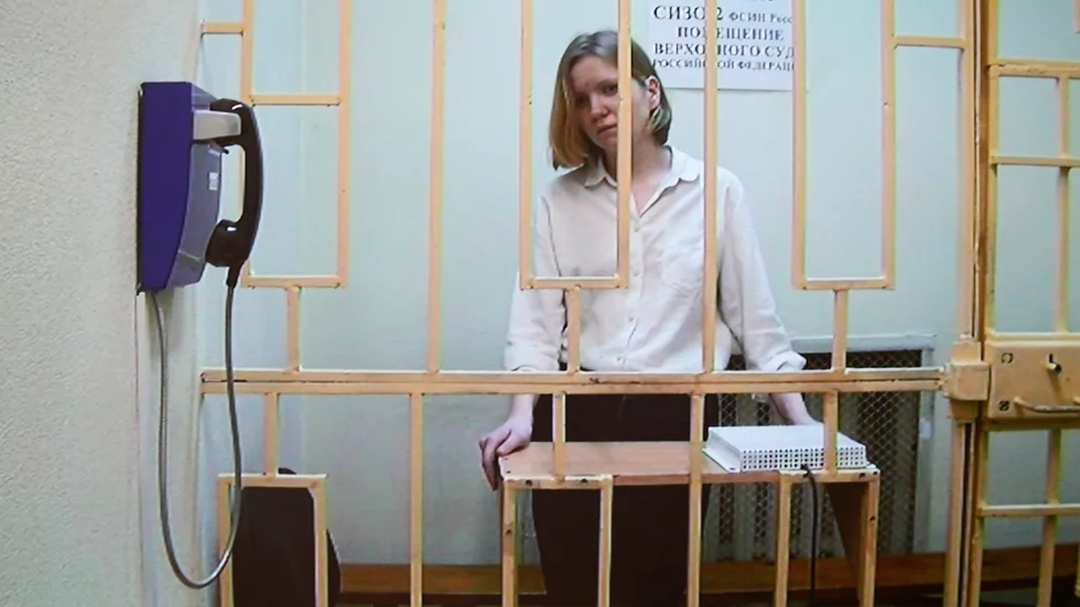 Darja Trepova medverkade via videolänk under domstolsförhandlingen.