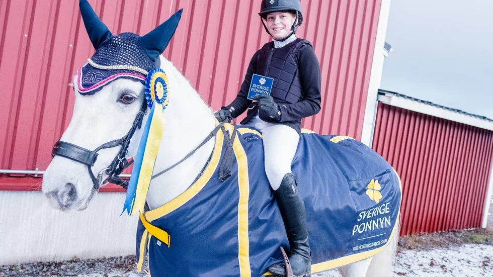 Överraskad. Maja Larsson kunde knappt tro att det var sant när hon kvalade till semifinal i Sverigeponnyn. Det betyder att i februari bär det av till Göteborg för tävling i Scandinavium.