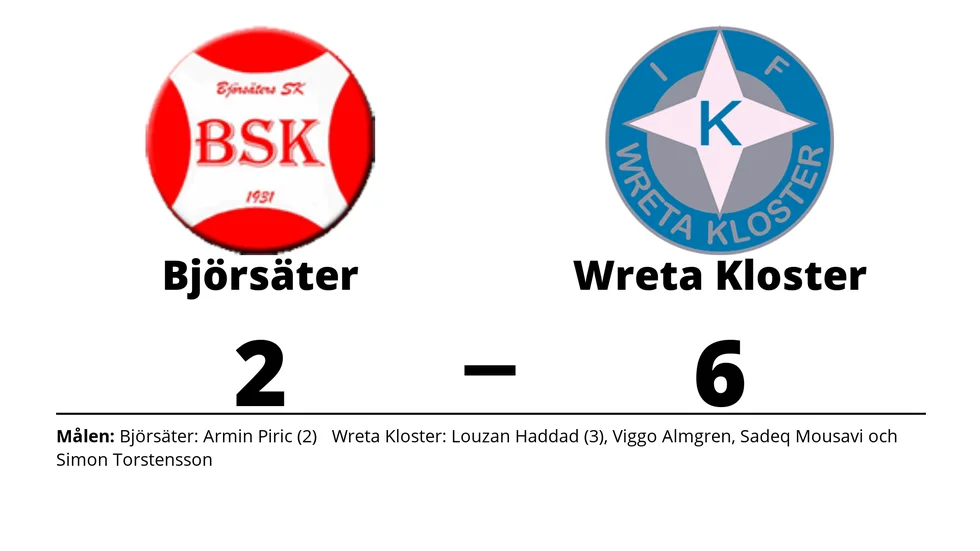 Björsäters SK förlorade mot IFK Wreta Kloster