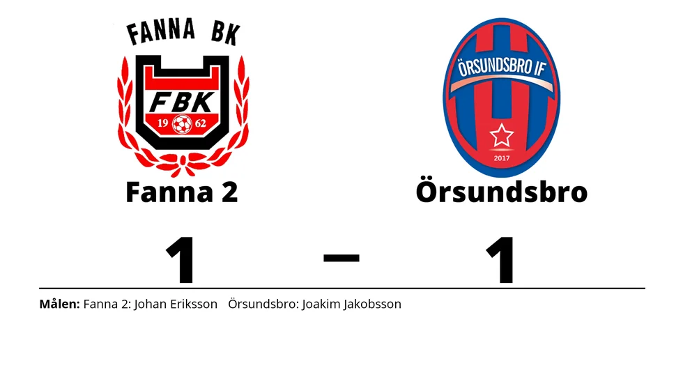 Fanna BK 2 spelade lika mot Örsundsbro IF