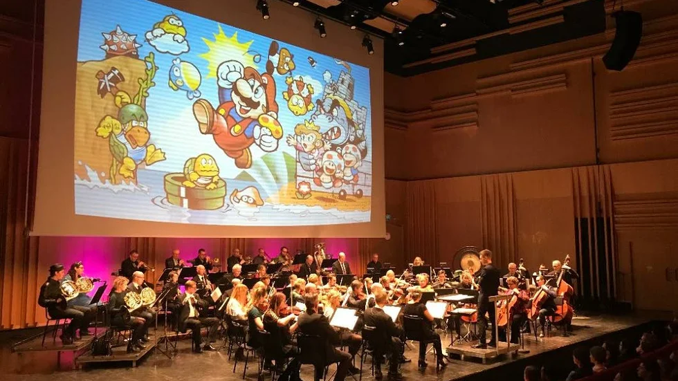 Luleå symfoniorkester framförde musik från bland annat Super Mario på sin konsert i fredags.