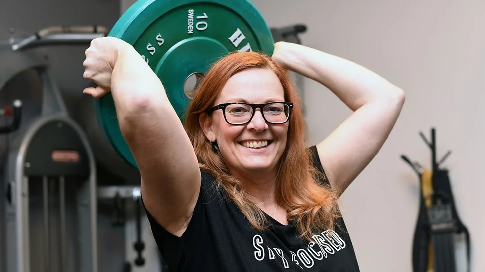 Äntligen orkar Anna Sellén träna igen och hon tränar både på gym och utomhus.