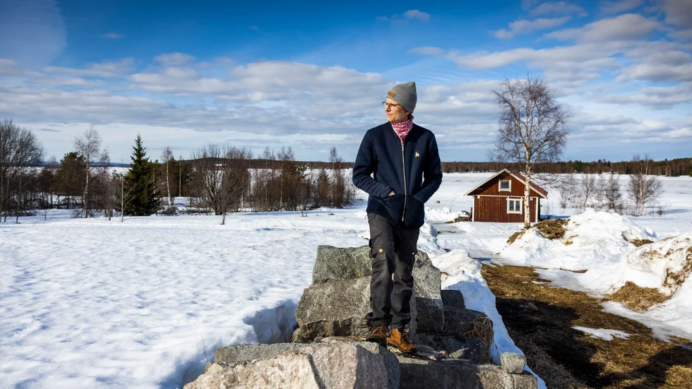 Theodor Ringborg vid platsen där Konsthall Tornedalen ska byggas. 