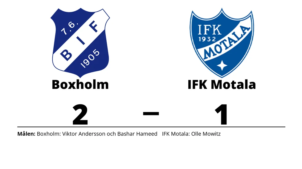 Boxholms IF vann mot IFK Motala FK