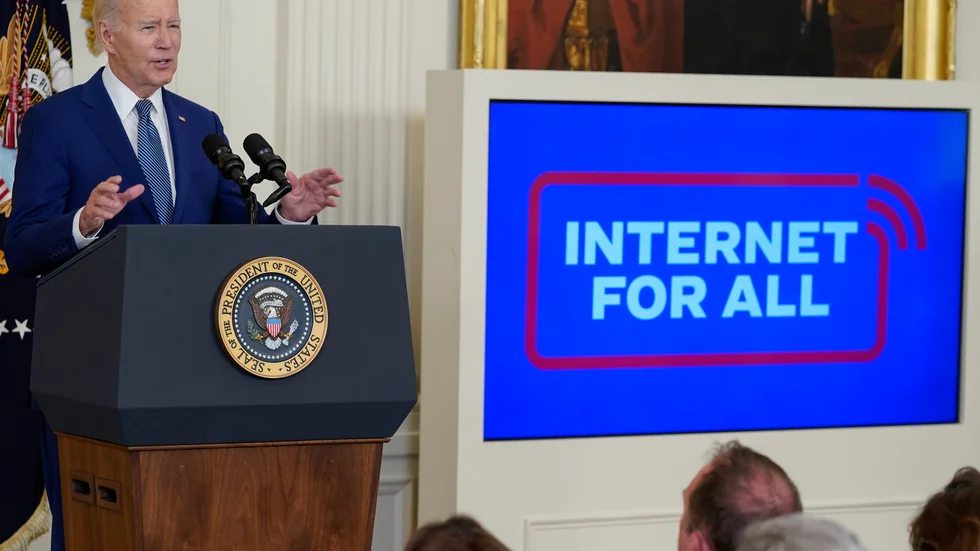 President Joe Biden i samband med dagens presskonferens.