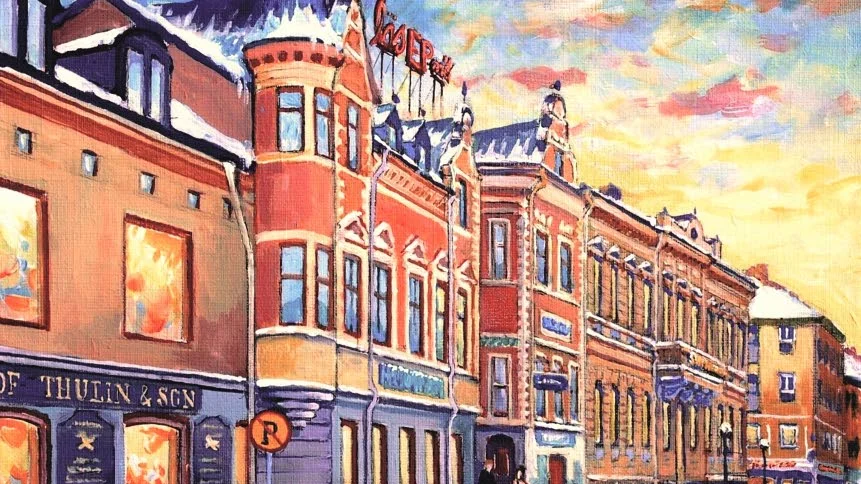 Tornhuse. ”Tornhuset bredvid Stadshotellet inhyste det eminenta etablissemanget Hanssons Café”, minns Leif Ahnlund.