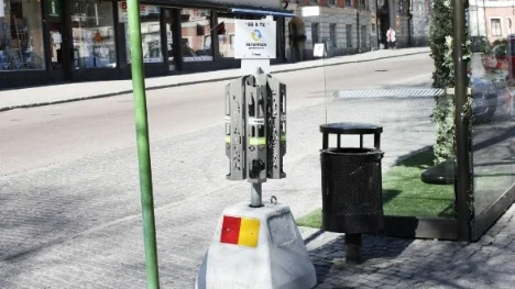 Pantningsbehållare på stan.