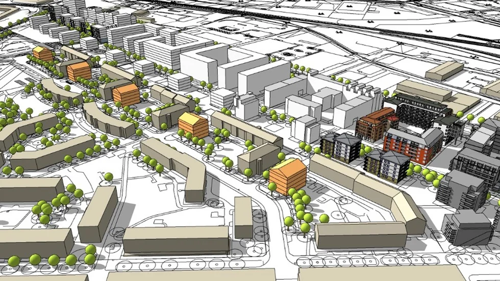 Stångåstaden vill bygga ett hus på varje innergård på den norra sidan av Danmarksgatan i Övre Vasastaden.