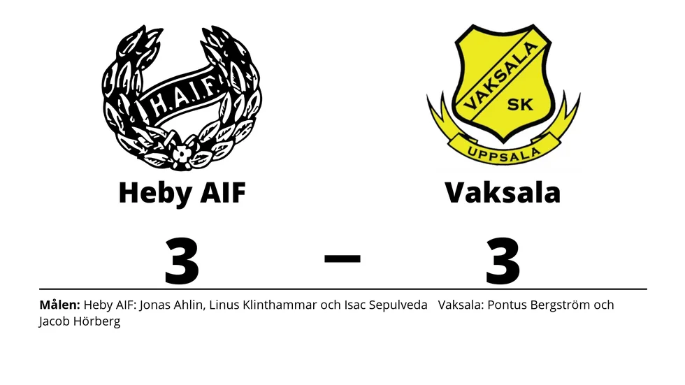 Heby AIF spelade lika mot Vaksala SK