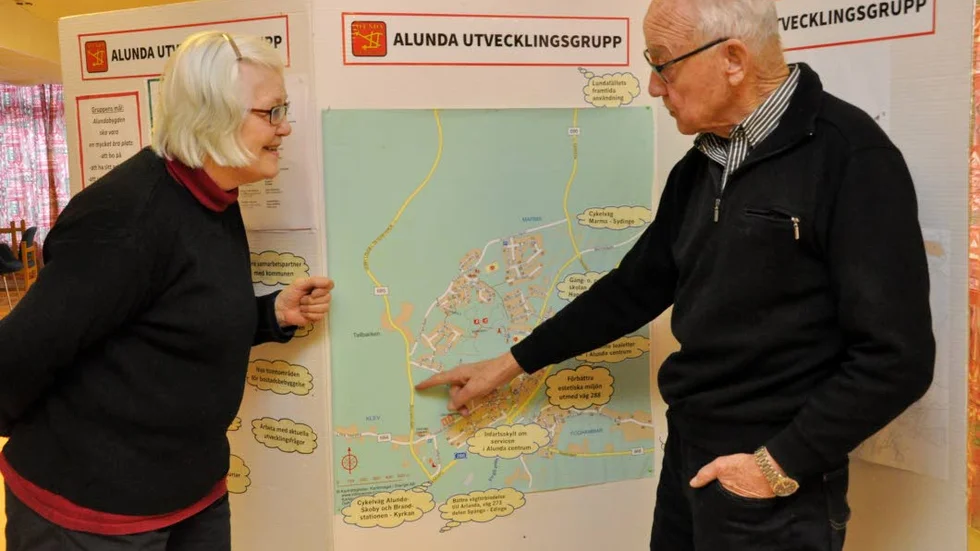 Mia Mattsson och Yngve Jordeby är båda engagerade i Alundas framtid och de ser med tillförsikt fram emot den.